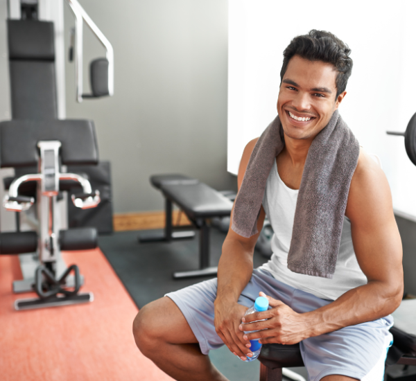 Confident man feeling vital and healthy